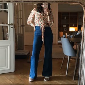 & Other Stories 70s style high waisted wide leg jeans, US 28